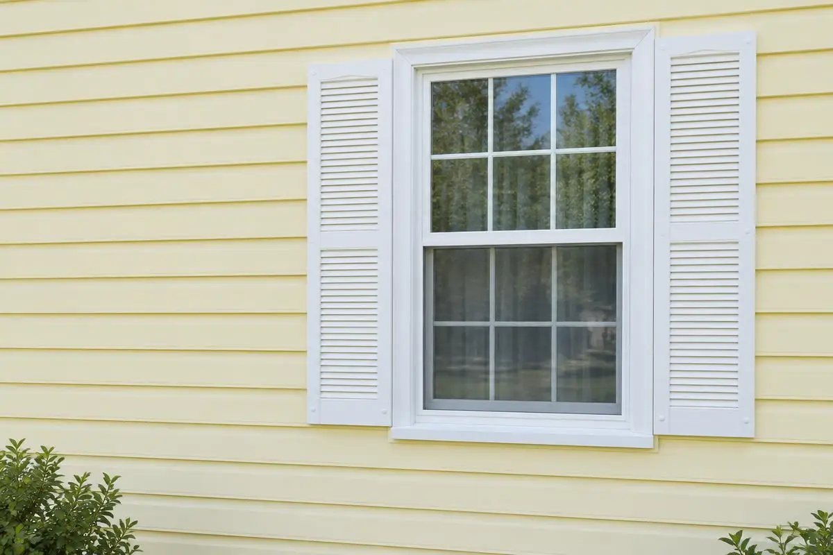 Same yellow siding spotless after soft washing